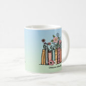 Mug Livres et fleurs sauvages bibliothèque de rêve per (Devant droit)