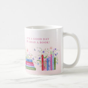 Mug Livres étagère empilée Bonne Journée Fleur sauvage