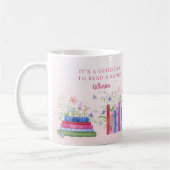 Mug Livres étagères empilées Fleurs d'aquarelle de jou (Gauche)