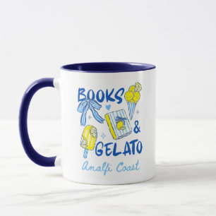 Mug Livres & Gelato Côte Amalfitaine Rétro Amateur d'I