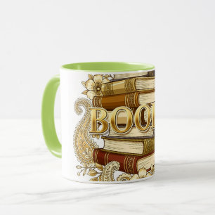 Mug Livres Lecteurs Écrivains Bibliophiles Ton Doré Ar
