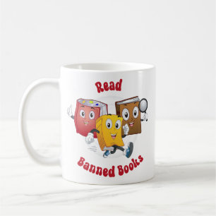 Mug Livres rétro mignons - Lire Livres interdits