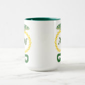 Mug Lizard, un alligator tribal, qui serre un monogram (Centre)