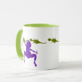 Mug Lizards verts et danse violette Kokopelli (Devant gauche)