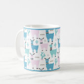 Mug Llama Alapaca animal bleu rose animaux (Devant gauche)