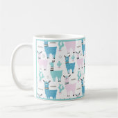Mug Llama Alapaca animal bleu rose Animaux vert Trim (Gauche)