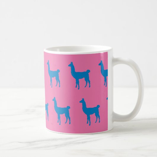 Mug Llama bleu rose (Droite)