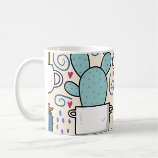 Mug Llama Cactus : Conception sans fil dessinée à la m