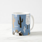 Mug Llama, Cactus, Motif d'éléments à main. (Devant droit)