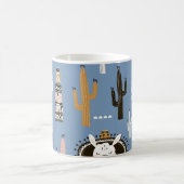 Mug Llama, Cactus, Motif d'éléments à main. (Centre)