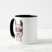 Mug Llama cool avec lunettes de coeur (Devant gauche)
