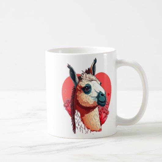 Mug Llama Cute Alpaca Valentines Day Animal  (Droite)