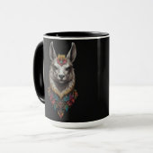 Mug Llama Et Portrait Fleur, (Devant gauche)