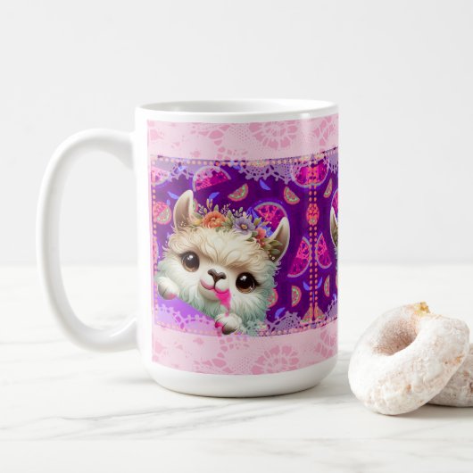 Mug Llama malicieux (Avec donut)