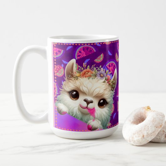 Mug Llama malicieux (Avec donut)