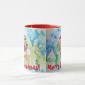 Mug Llama Merry Llamamas Blue Red Christmas Musique (Centre)