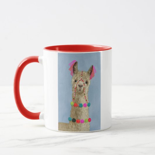 Mug Llama ornée - Beige (Gauche)