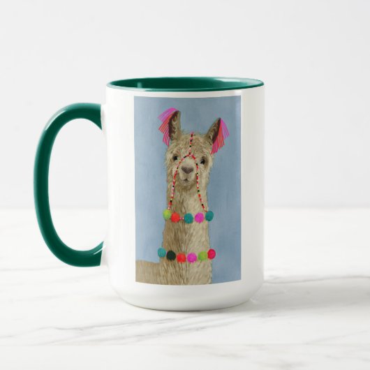 Mug Llama ornée - Beige (Gauche)