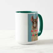 Mug Llama ornée - Brown (Devant droit)