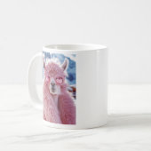 Mug Llama rose glamour - Icône mode hiver (Devant gauche)