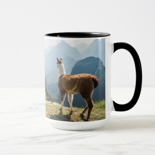Mug Llama surplombant les ruines | Machu Picchu, Pérou (Droite)