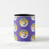 Mug Llama Violet Bleu Jaune Anniversaire Coloré (Centre)