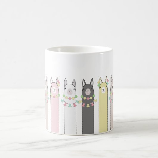 Mug Llamas Colorées Mignonnes Rétro (Centre)