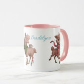 Mug Llamas roses Personnalisées (Devant droit)