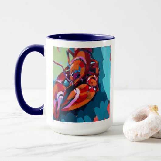 Mug Lobster Painting - Beach Home Decor (Avec donut)