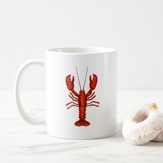 Mug Lobster Painting Nautical Coastal Pattern (Avec donut)
