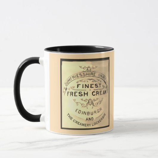 Mug Lockerbie Creamery Label Black Text Trim  (Gauche)