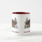 Mug Log Cabine Lake House Deer Woods Custom Text Musiq (Centre)