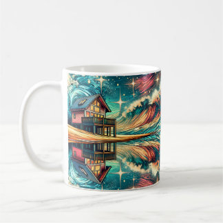 Mug Log Cabine sur la plage Ai Art