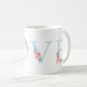 Mug Log Pastel Floral Alphabet Typographie (Devant droit)