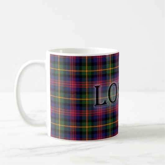 Mug  Logan Tartan avec le nom de famille (Gauche)