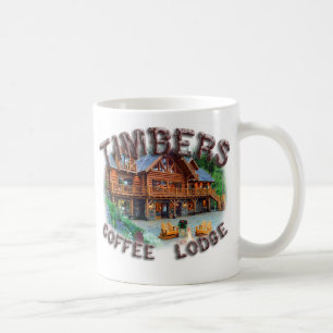 Mug Loge de café de bois de construction