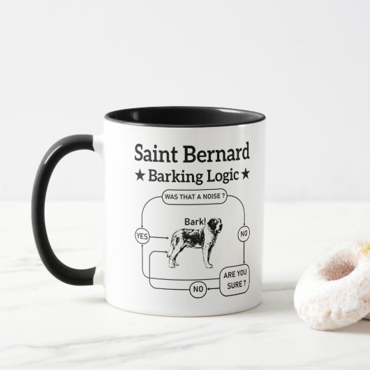 Mug Logique d'aboiement Saint Bernard Drôle Propriétai (Avec donut)