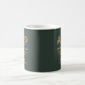 Mug Logo 3 lettres vert foncé or Monogramme (Centre)