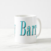Mug Logo Aqua Blue Barry Name, (Devant droit)