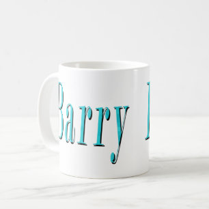 Mug Logo Aqua Blue Barry Name,
