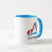 Mug Logo Artemis de la NASA Uranus bleu/blanc (Devant droit)