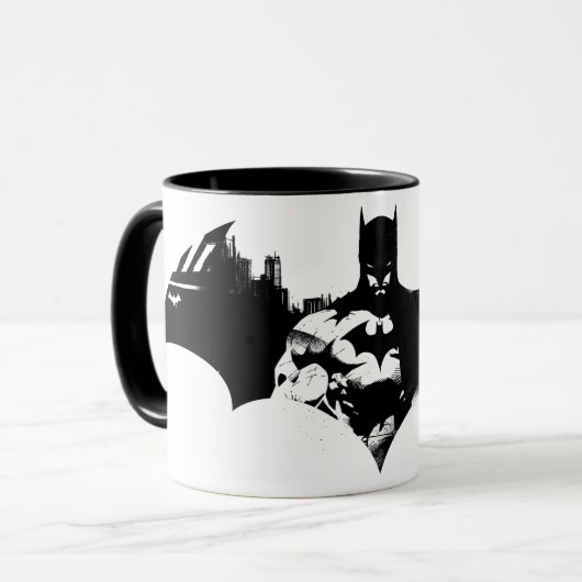Mug Logo Batman et Gotham Silhouette Bat (Devant gauche)