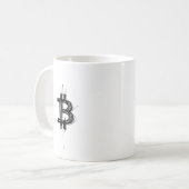 Mug Logo Bitcoin en ligne art (Noir ₿) (Devant gauche)