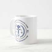 Mug Logo Blue Justice avec texte personnalisé (Devant gauche)