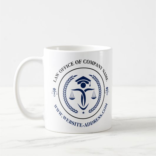 Mug Logo Blue Justice avec texte personnalisé (Gauche)