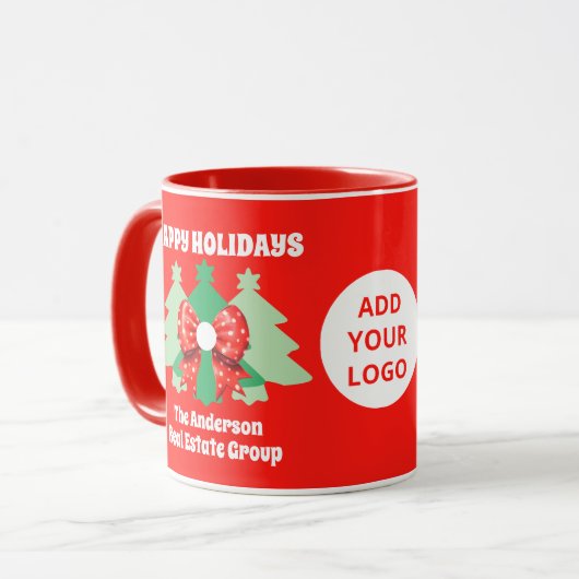 Mug Logo d'affaires modifiable Joyeuses fêtes Noël (Devant gauche)