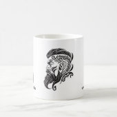 Mug Logo de barbier abstrait ornemental noir (Centre)