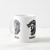 Mug Logo de barbier ornemental noir (Devant gauche)