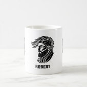 Mug Logo de barbier ornemental noir (Centre)