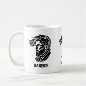 Mug Logo de barbier ornemental noir (Gauche)